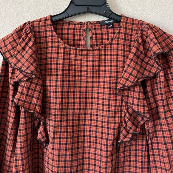 Madewell Ruffle-Front Plaid Top - Picture 6 of 13
